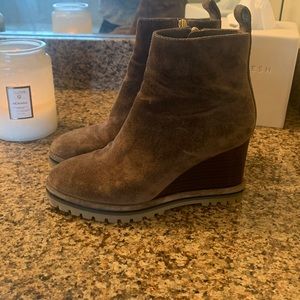 Tory Burch lug heel wedge booties